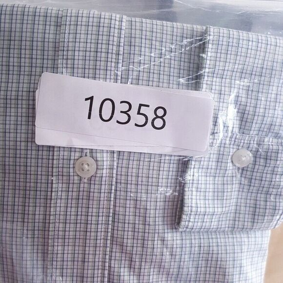 BLOOMINGDALES Mens Shirt Small Green Check Button Up Business Workwear Plaid - Picture 4 of 4